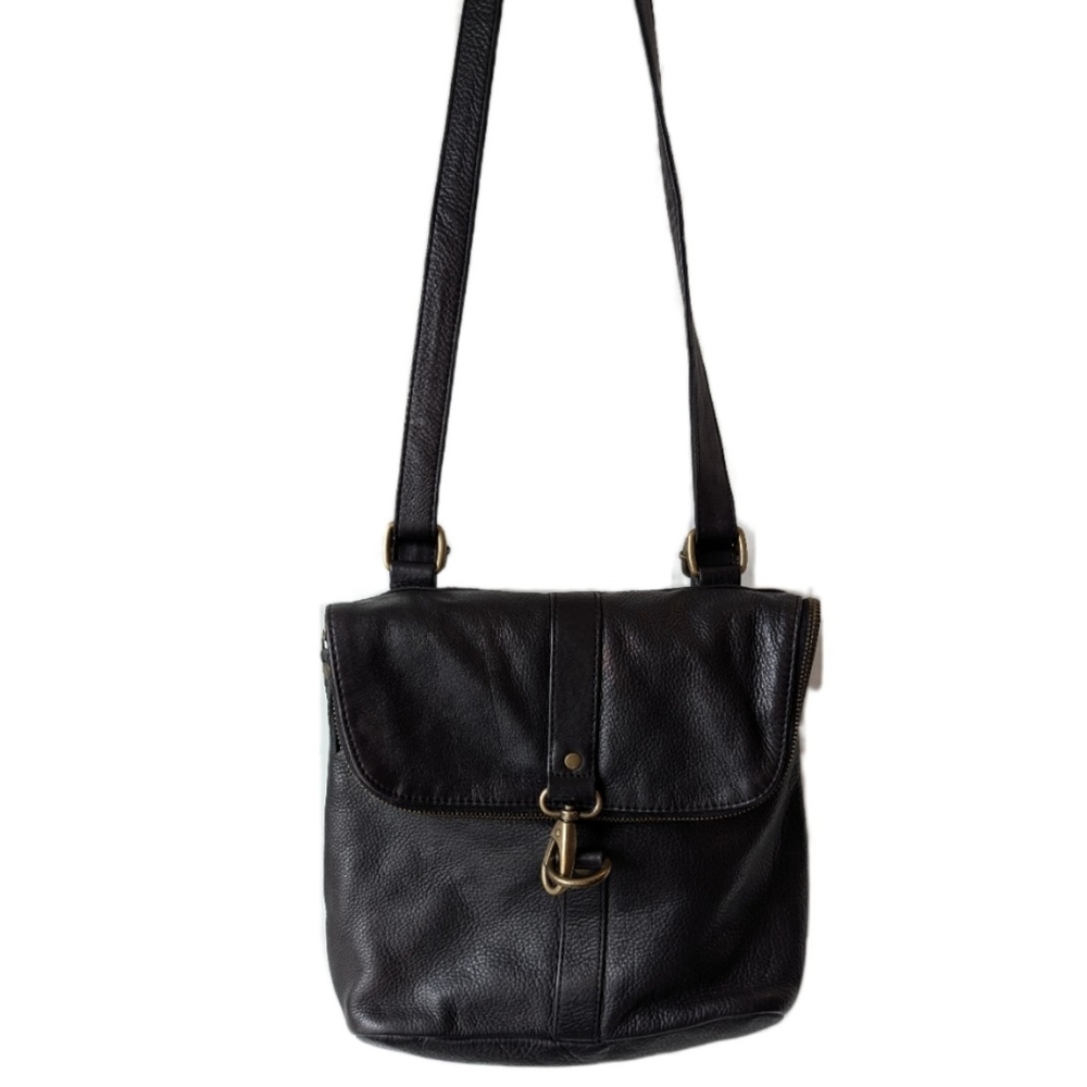 Fat Face Leather Crossbody Black Backpack Bag